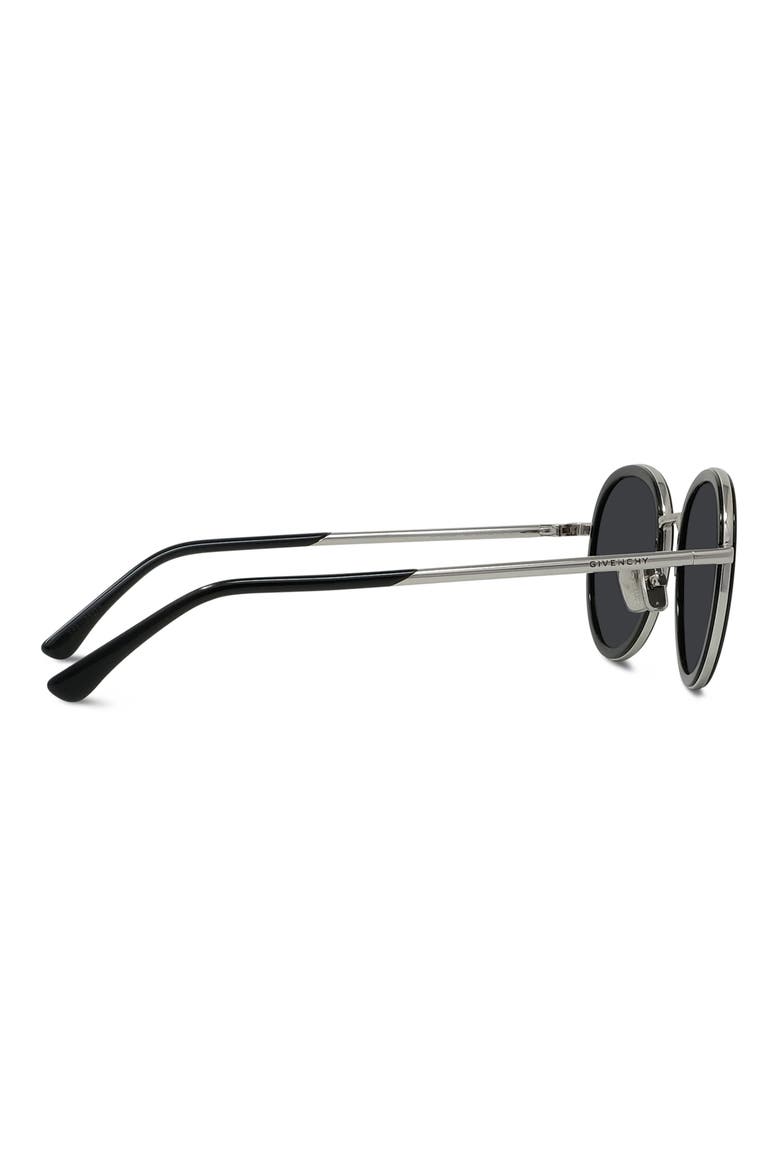 Day 49mm Small Round Sunglasses, Alternate, color, SHINY PALLADIUM / SMOKE