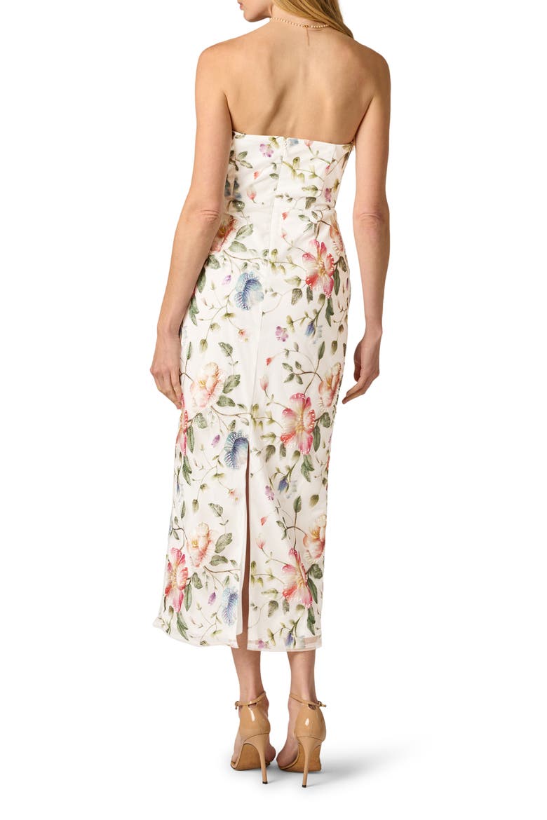 Strapless Column Gown, Alternate, color, IVORY MULTI