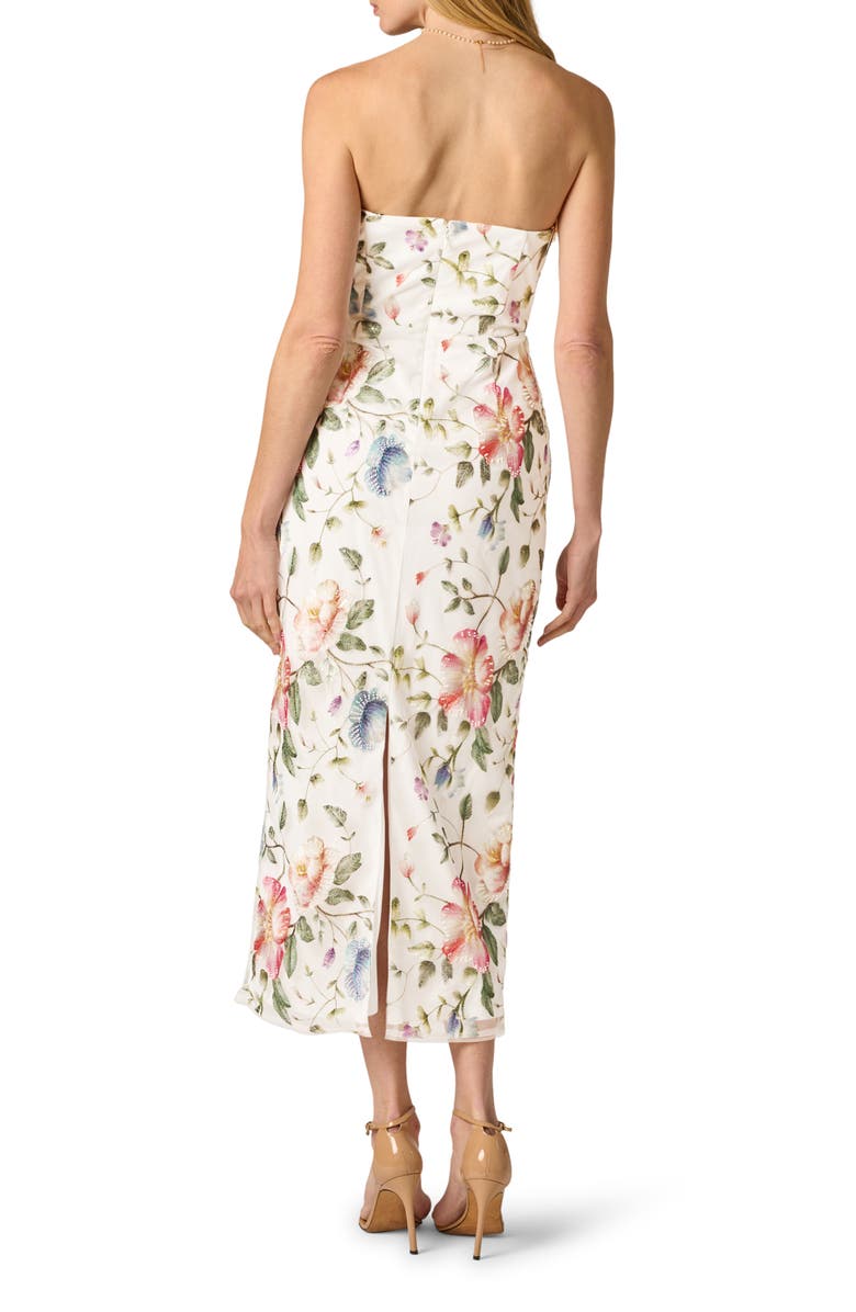 Adrianna Papell Strapless Column Gown, Alternate, color, Ivory Multi