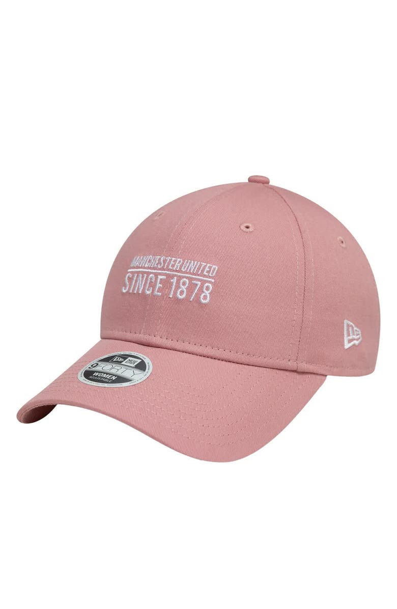 New Era Women's New Era Pink Manchester United Seasonal 9FORTY Adjustable Hat, Main, color, 