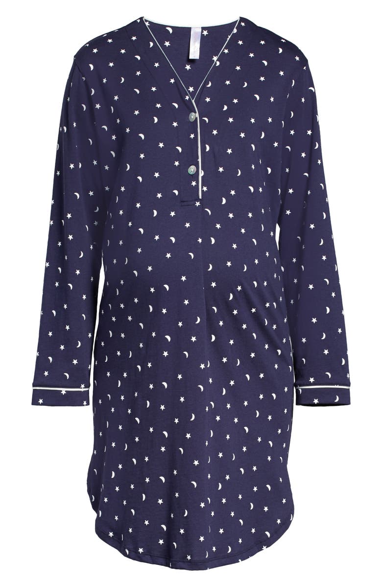Belabumbum Starry Night Maternity/Nursing Nightshirt, Alternate, color,