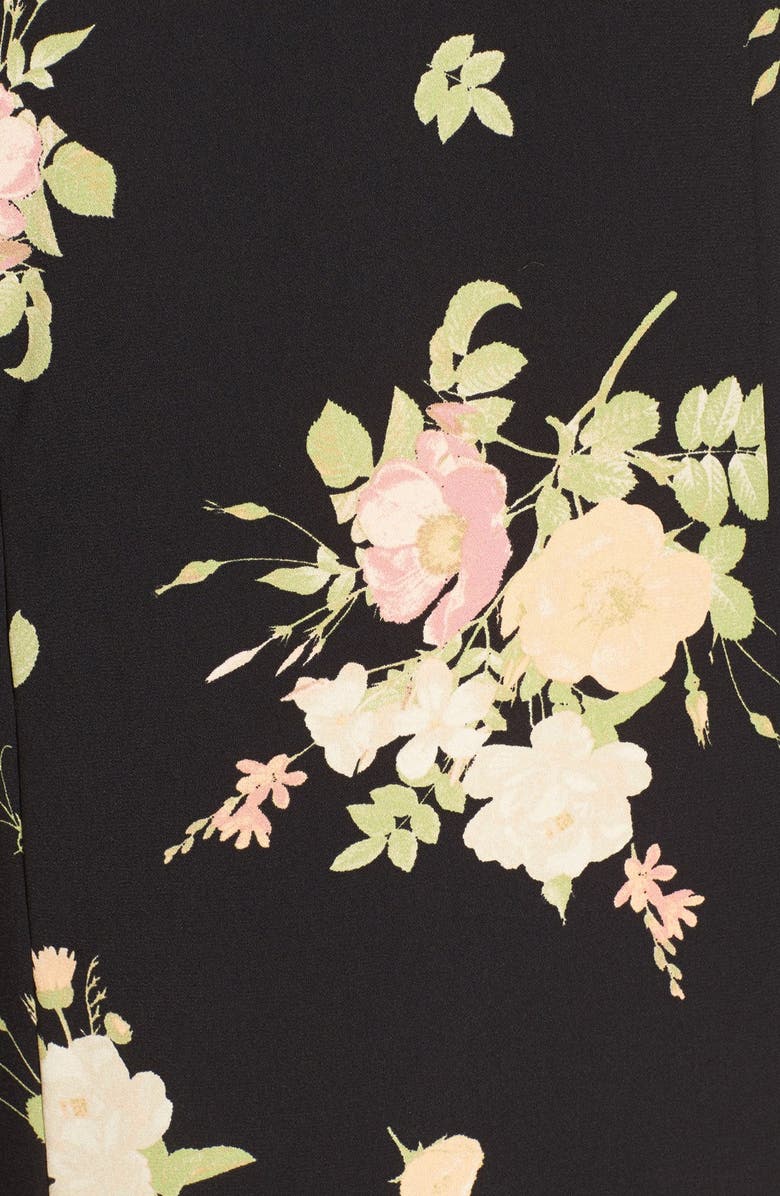 Leith Floral Print Mock Neck Shift Dress, Alternate, color, 