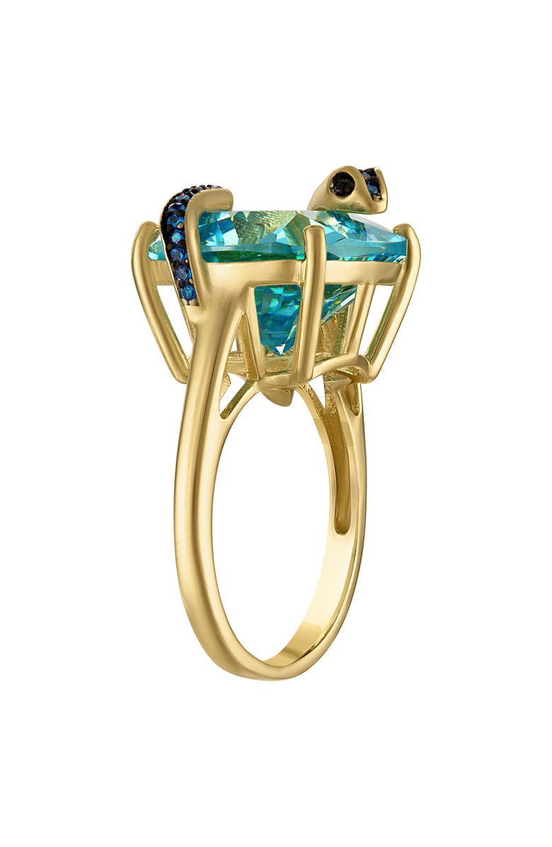 FZN Aqua & Blue Cubic Zirconia Ring, Alternate, color, Yellow Gold