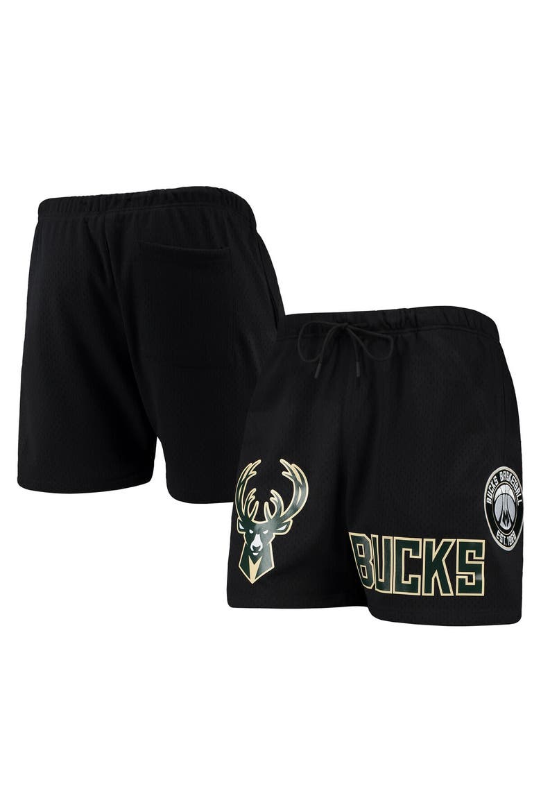 Men's Pro Standard Black Milwaukee Bucks Mesh Capsule Shorts, Main, color, Black