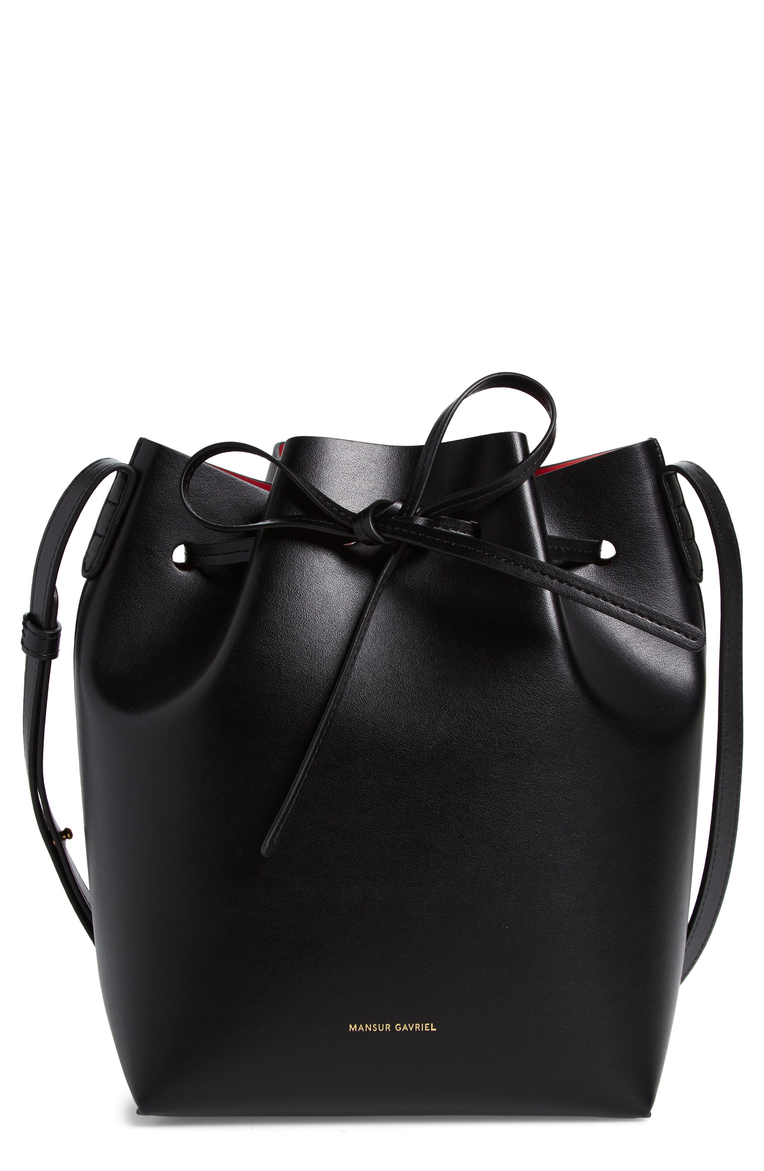 Mansur Gavriel Mini Bucket Apple Faux Leather Bag, Main, color, 