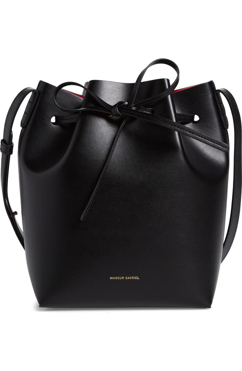 Mansur Gavriel Mini Bucket Apple Faux Leather Bag, Main, color,