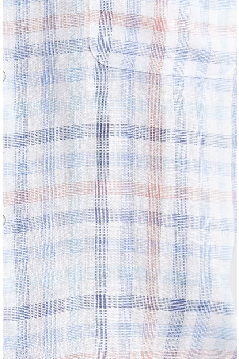 Breakwater Check Linen Button-Up Shirt, Alternate, color, BLUE MULTI