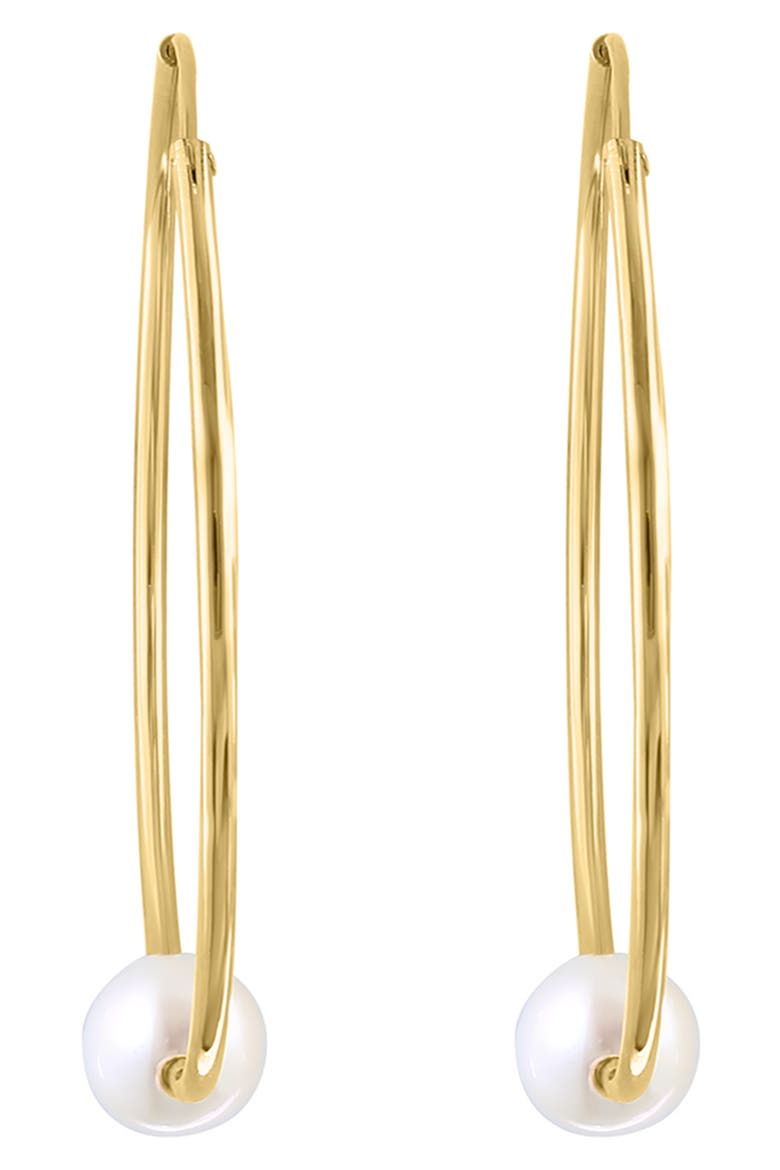 Freshwater Pearl Hoop Earrings, Alternate, color, WHITE