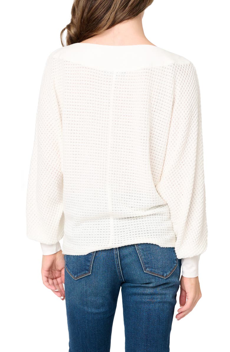 GIBSONLOOK Wheels Up Open Weave Sweater, Alternate, color, White