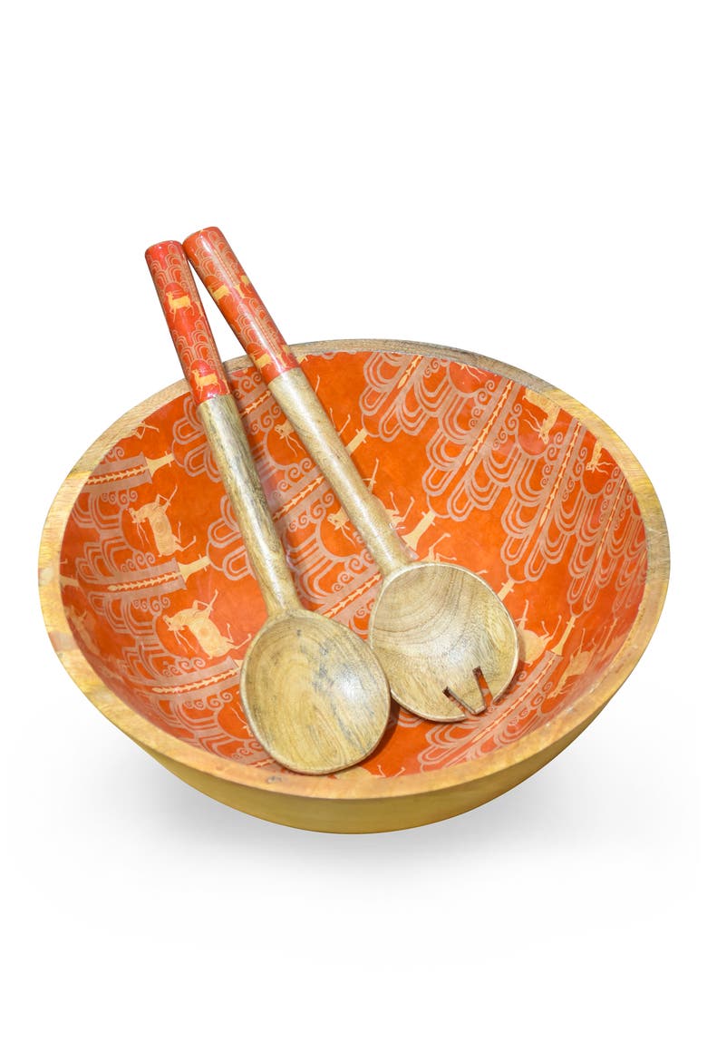 Salad Bowl Set, Main, color, ORANGE