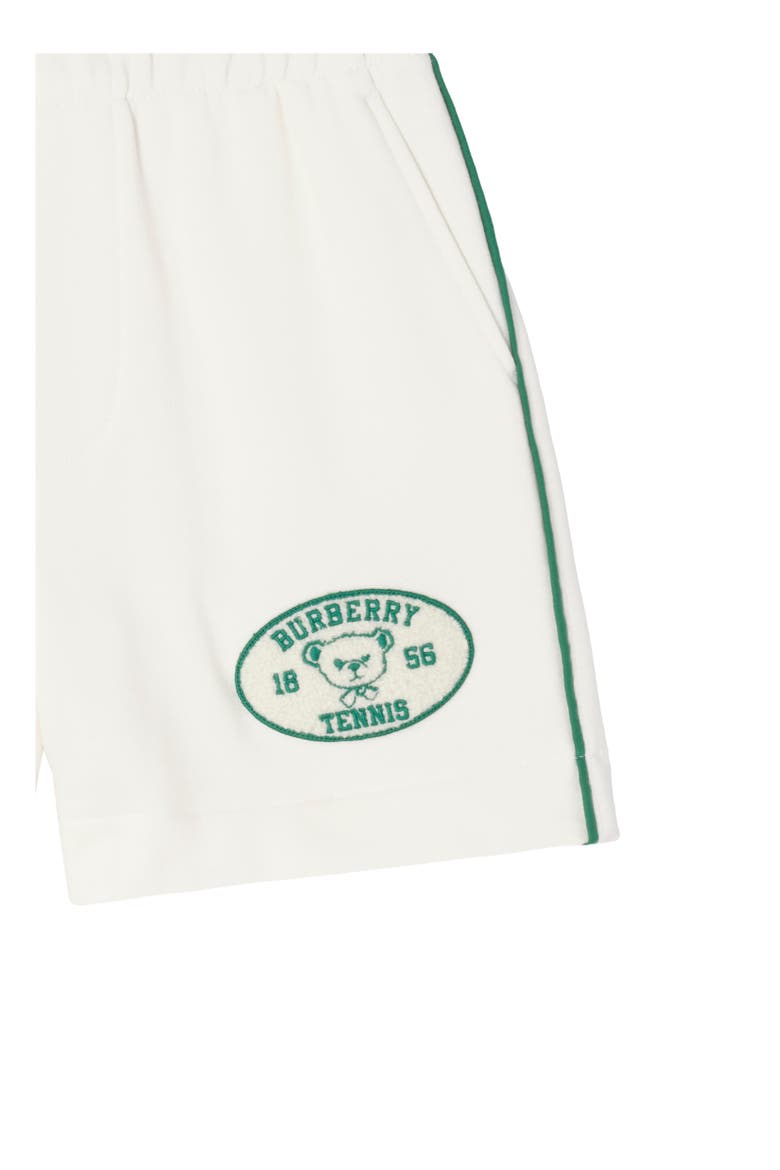 Tennis Bear Cotton Shorts, Alternate, color, Chalk white