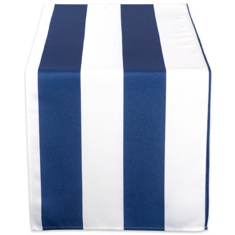 Nautical Blue Cabana Stripe Outdoor Table Runner