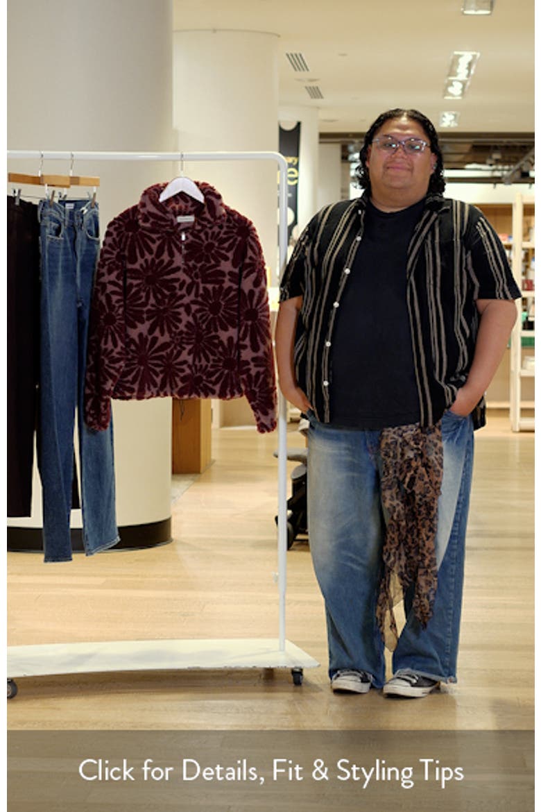 Floral Faux Shearling Half Zip Pullover video
