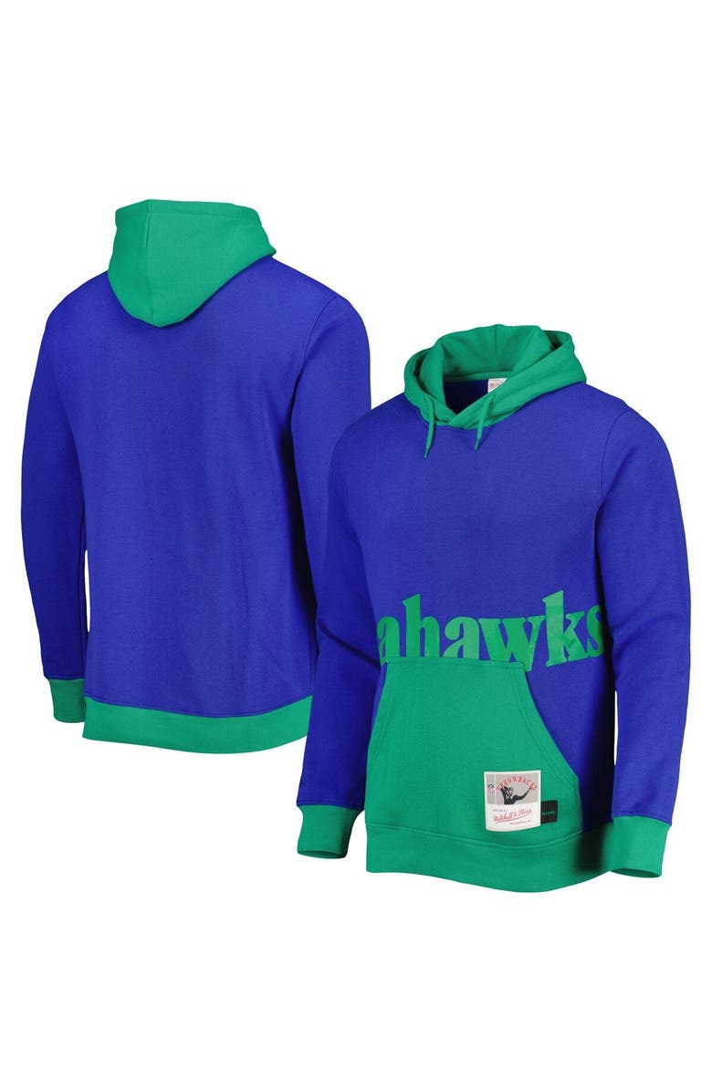 Mitchell & Ness Men's Mitchell & Ness Royal Seattle Seahawks Big Face 5.0 Pullover Hoodie, Main, color, Royal