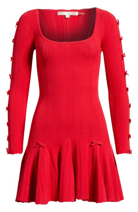 Seychelle Bow Long Sleeve Knit Minidress