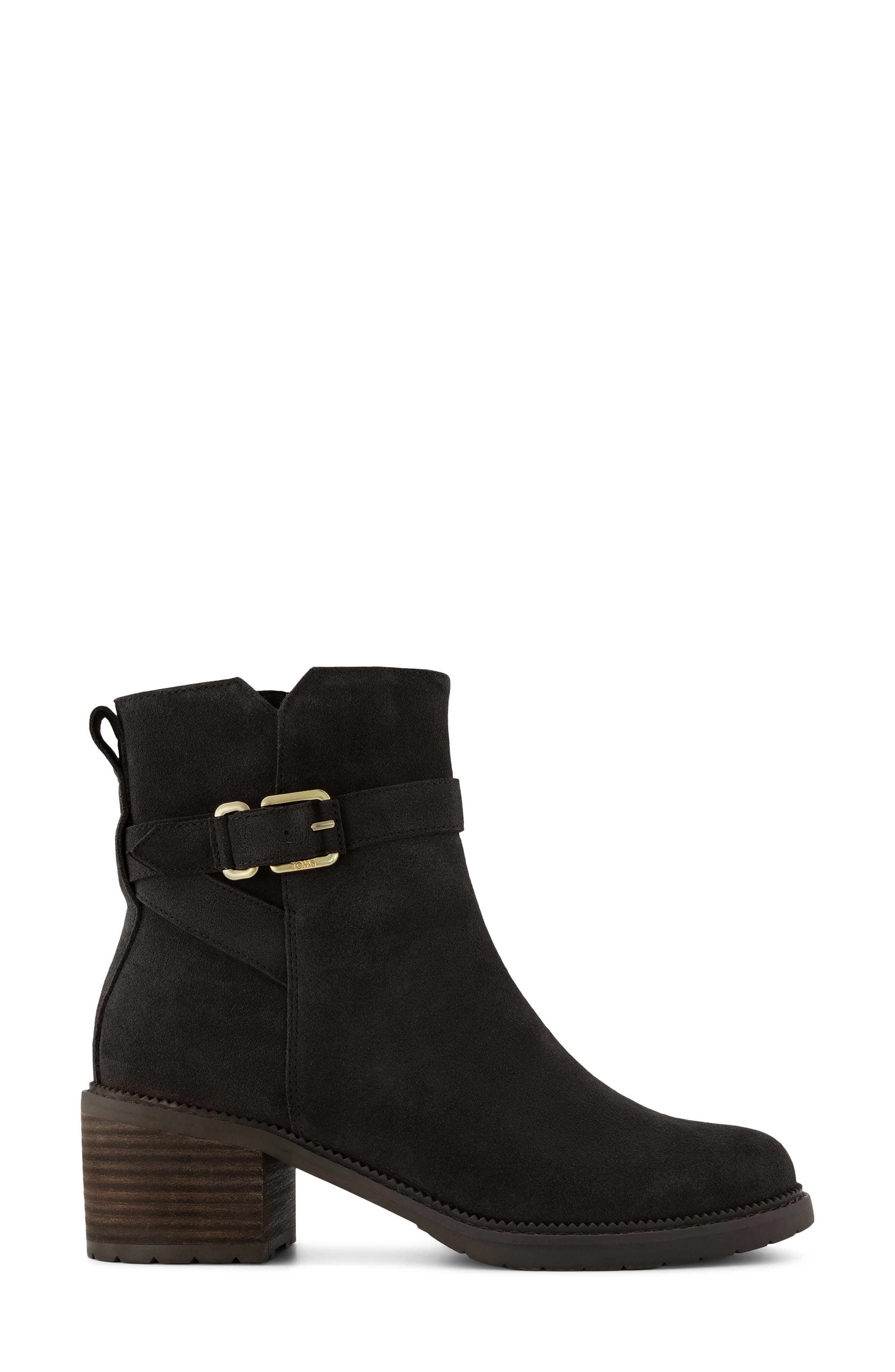 Hailey Buckle Bootie, Alternate, color, DARK BROWN