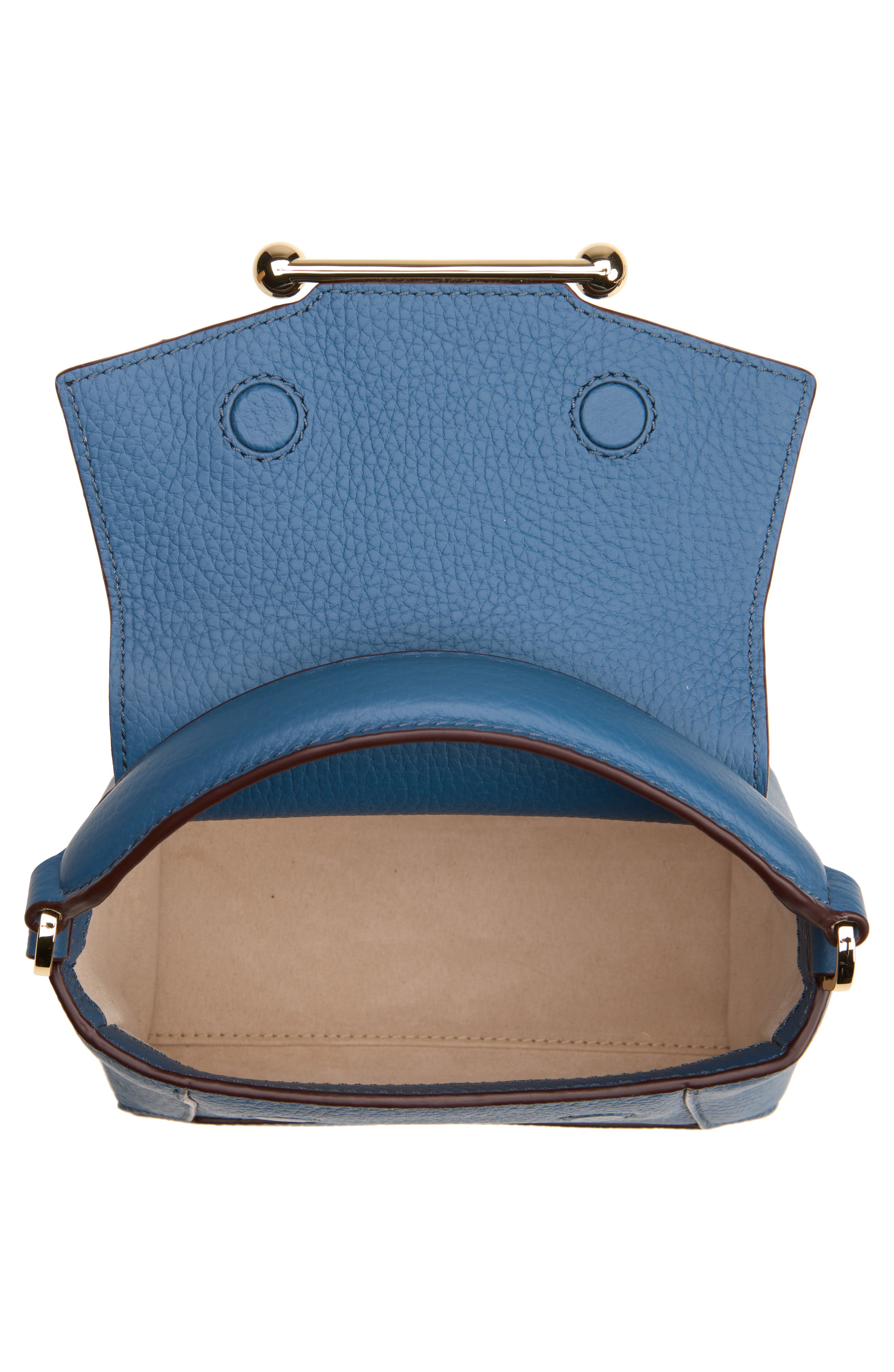 Nano Mosaic Grained Leather Top Handle Bag, Alternate, color, LOCH BLUE