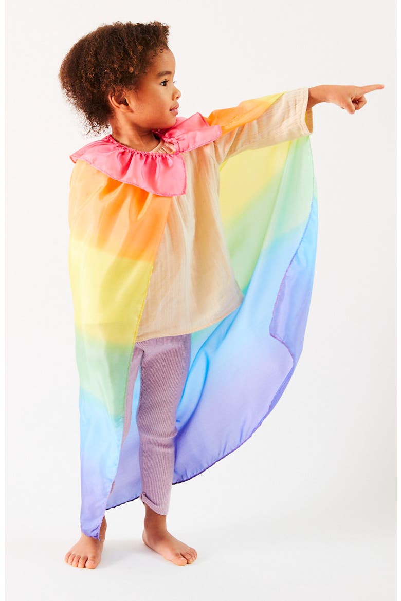 Kids' Rainbow Silk Cape, Alternate, color, RAINBOW