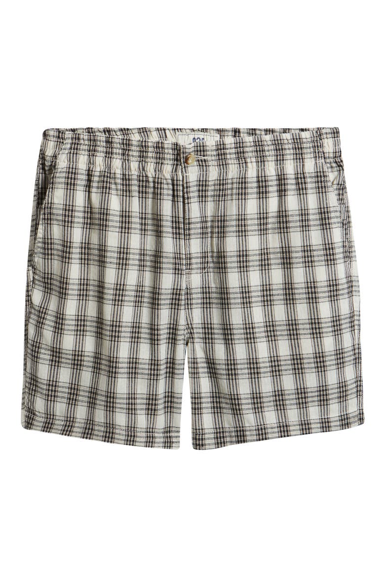 Plaid Elastic Waist Shorts, Alternate, color, CREAM