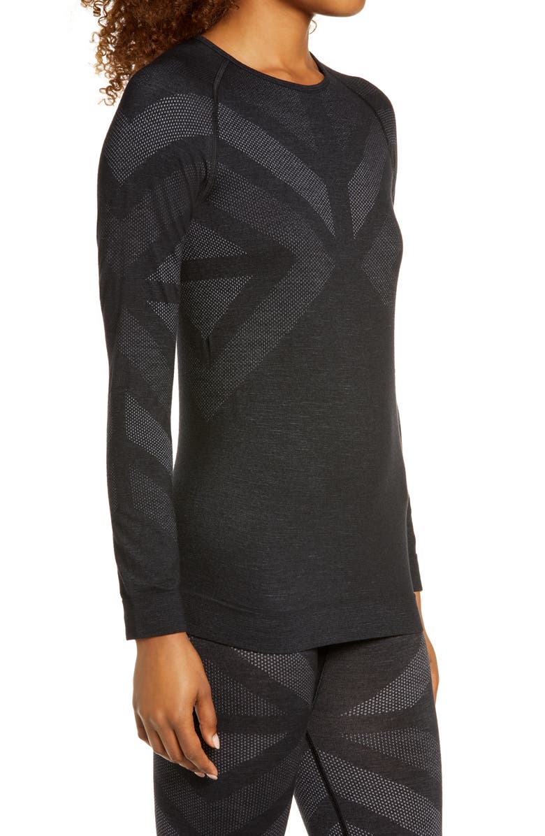 Odlo Women's Natural + Kinship Warm Base Layer Top, Alternate, color, 