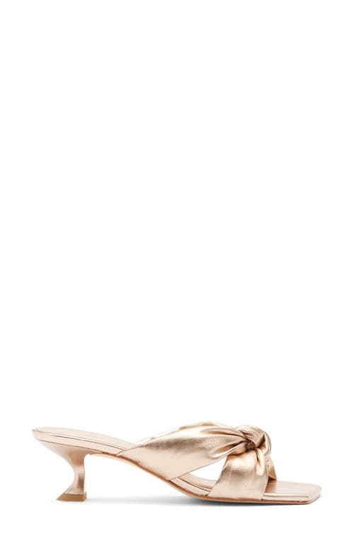 Stuart Weitzman Playa 50 Knot Kitten Heel Sandal In Gold