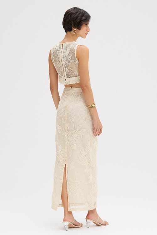 Patbo Joy Lace Fringe Top In Gold