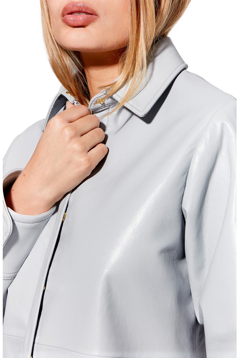 Bonsoir Long Sleeve Recycled Leather Shirtdress, Alternate, color, CASHMERE GREY