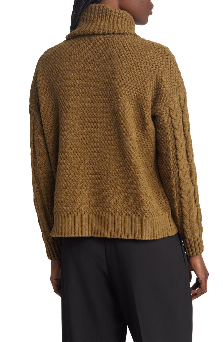 Madewell Crockett Cable Turtleneck Sweater, Alternate, color,