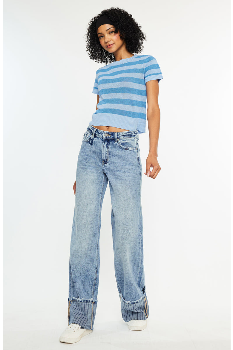 Petal High Rise Wide Leg Jeans, Alternate, color, Medium Wash
