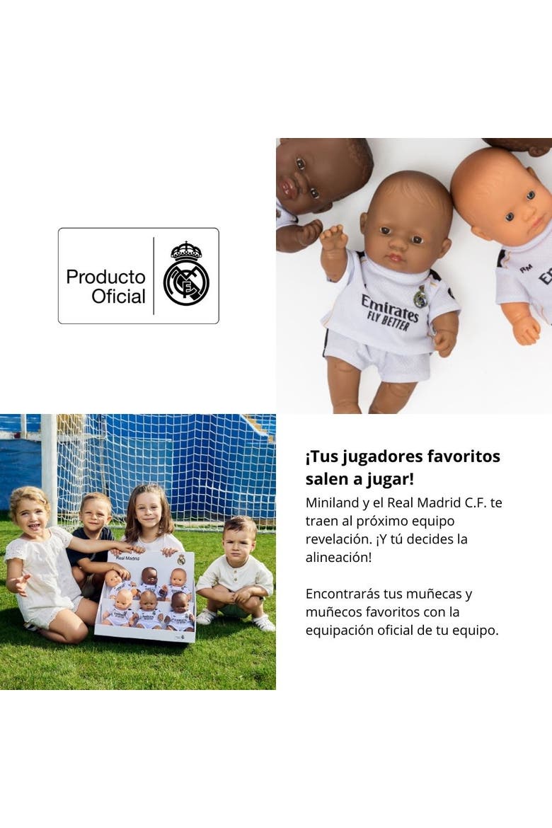 8 1/4 inch Baby Boy Doll with Real Madrid SoccerJersey, Alternate, color, Medium Skin