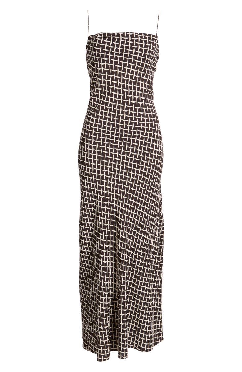 Faithfull the Brand Luisa Geo Print Maxi Dress, Alternate, color, Espresso Geo