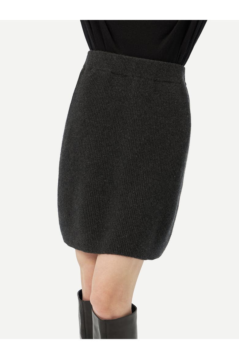 Cashmere Mini Skirt, Alternate, color, charcoal