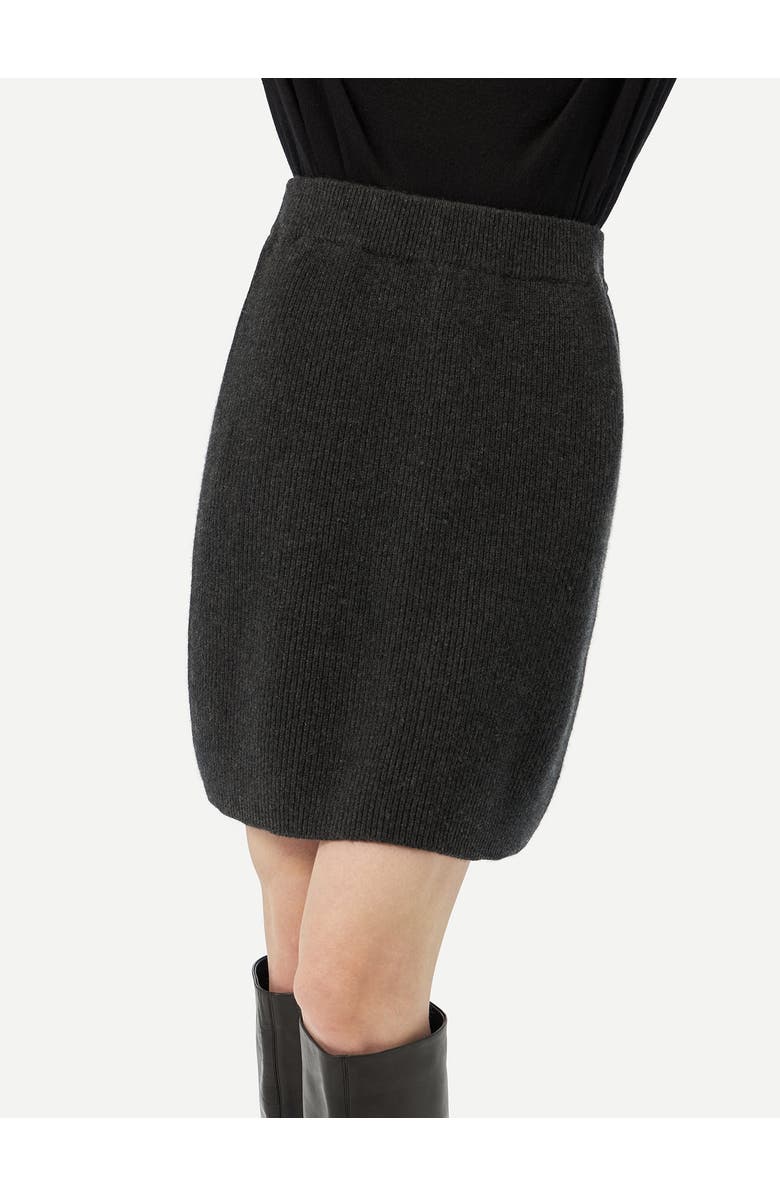GOBI Mongolian Cashmere Cashmere Mini Skirt, Alternate, color, Charcoal