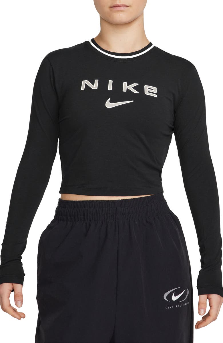 Nike Sportswear Chill Slim Long Sleeve Crop T-Shirt, Main, color,