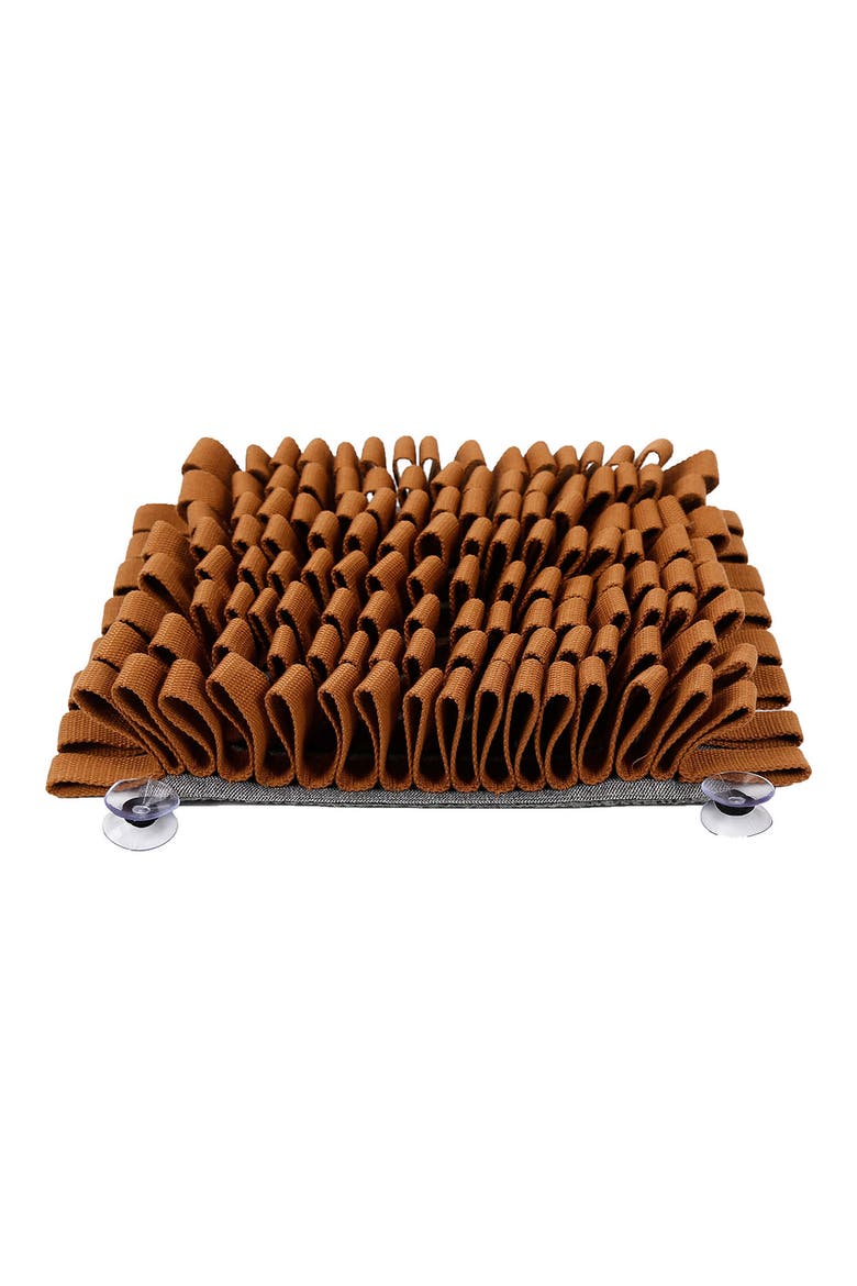 The Pet Life ® 'Sniffer Grip' Interactive Anti-Skid Pet Snuffle Mat, Main, color, BROWN