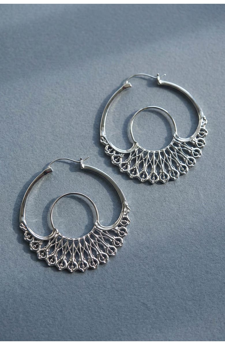 Astor & Orion Iris Hoops, Alternate, color, Silver