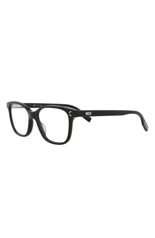 Alexander Mcqueen Mcqueen 51mm Square Optical Glasses In Black Black Transparent