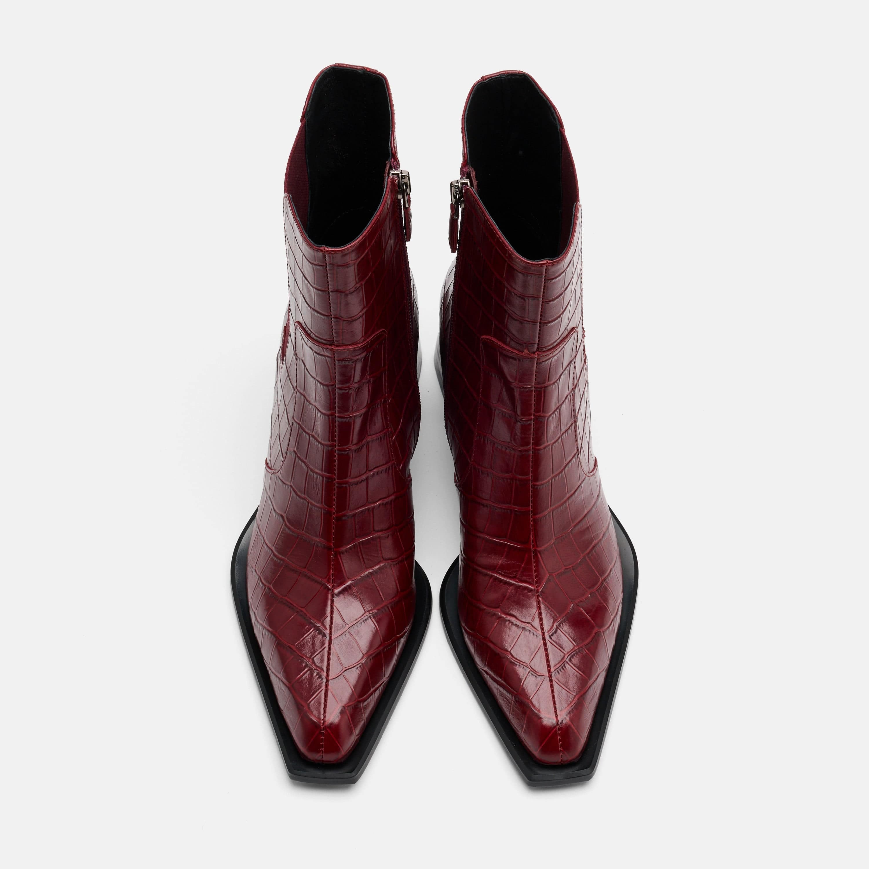 MARC NOLAN Harper Square Toe Chelsea Boots, Alternate, color, Burgundy Croc