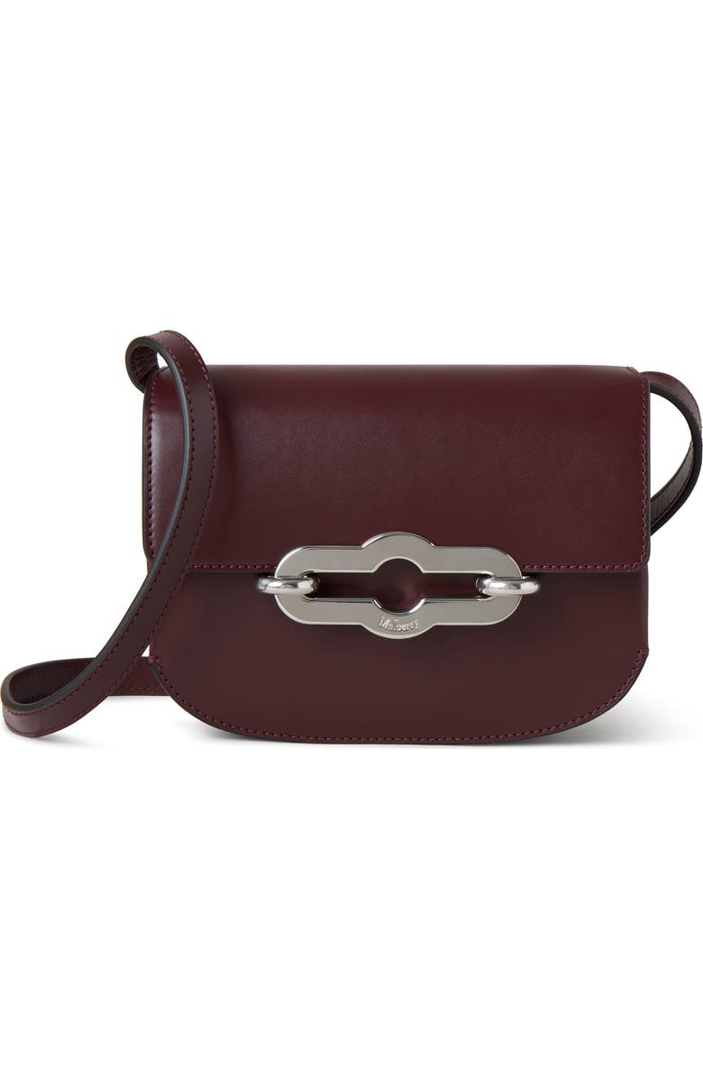 Mulberry Small Pimlico Super Luxe Leather Crossbody Bag, Main, color, Black Cherry