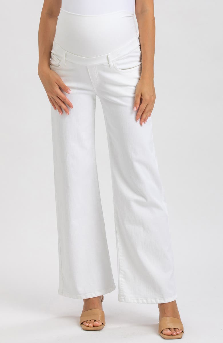 PIETRO BRUNELLI MATERNITY Wide Leg Maternity Jeans, Alternate, color, White