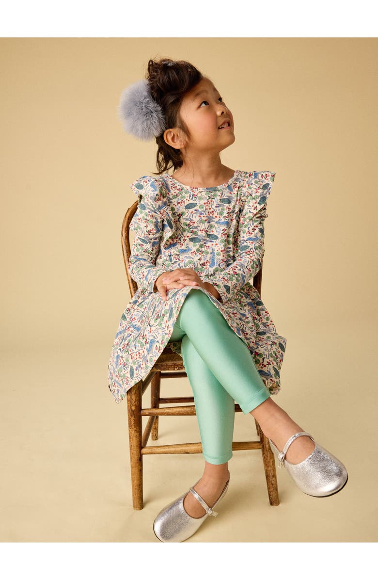 Tea Collection Ruffle Shoulder Ballet Dress, Alternate, color, Rabbit & Turtle Folktale