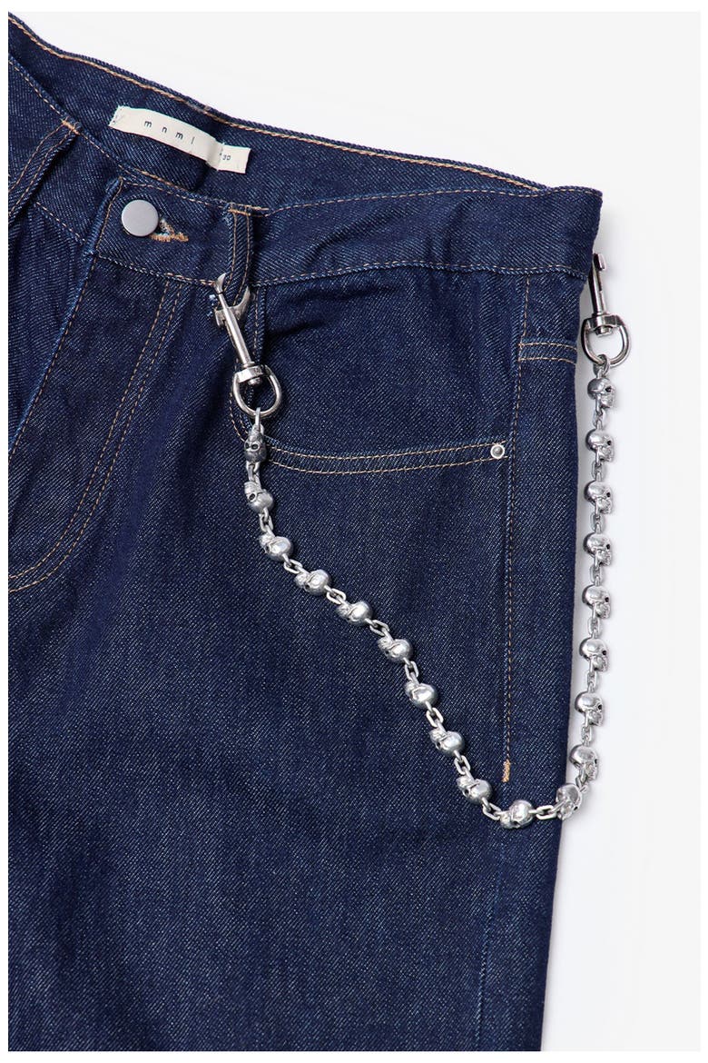 Skull Link Wallet Chain, Alternate, color, SILVER