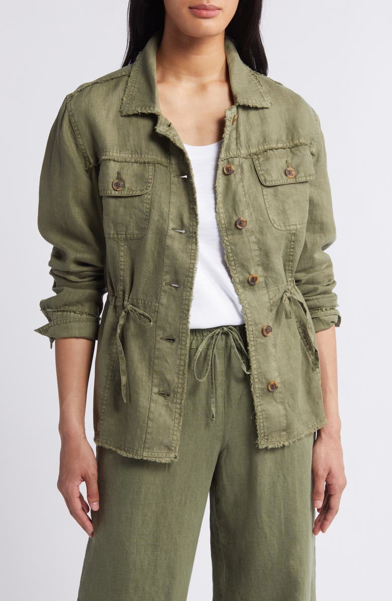 Tommy Bahama Two Palms Linen Utility Jacket, Main, color, Tea Leaf