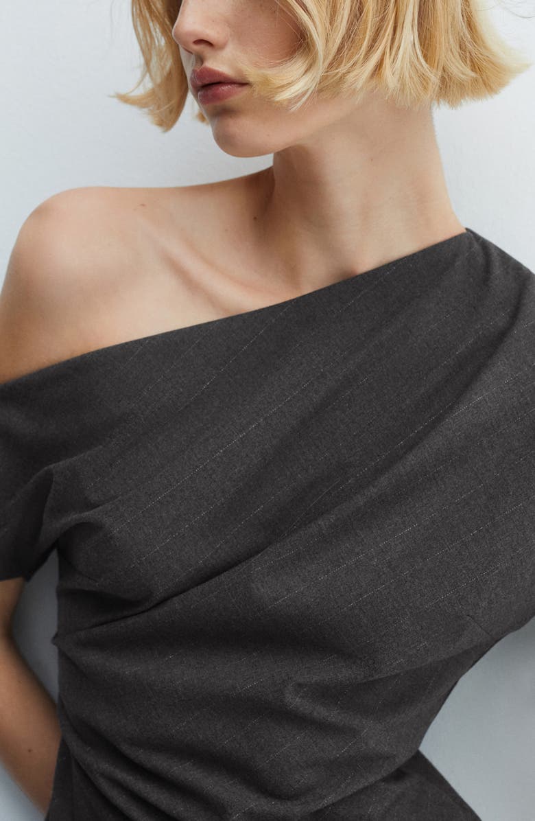 MANGO Asymmetric One-Shoulder Dress, Alternate, color, 