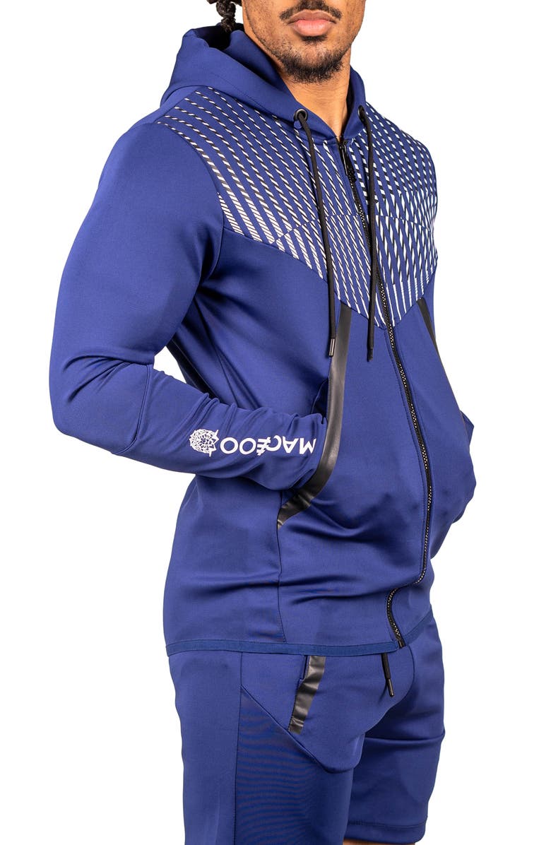 Maceoo Shield Blue Zip Hoodie, Alternate, color, Blue