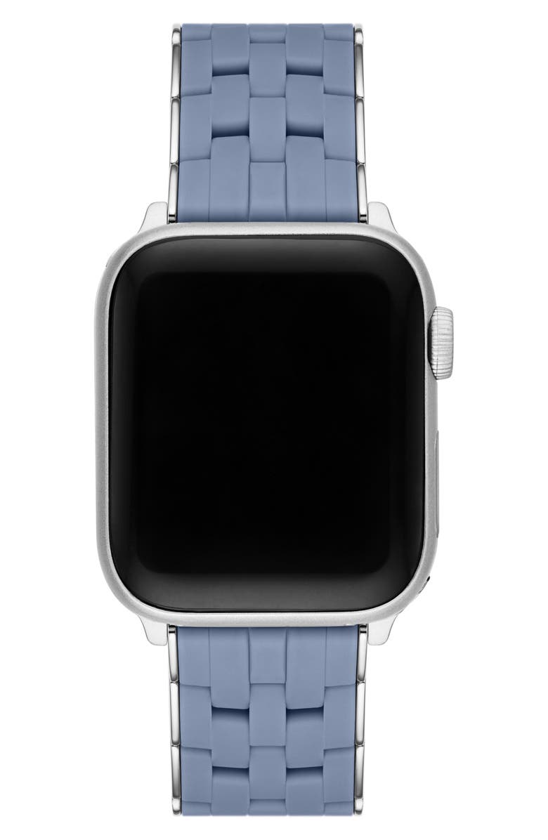 MICHELE Silicone 20mm Apple Watch<sup>®</sup> Watchband, Alternate, color, Blue/ Silver