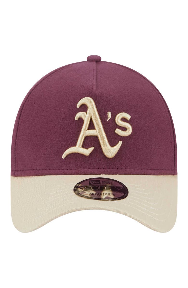 New Era Men's New Era Maroon Athletics Moleskin Crown A-Frame 9FORTY Adjustable Hat, Alternate, color,