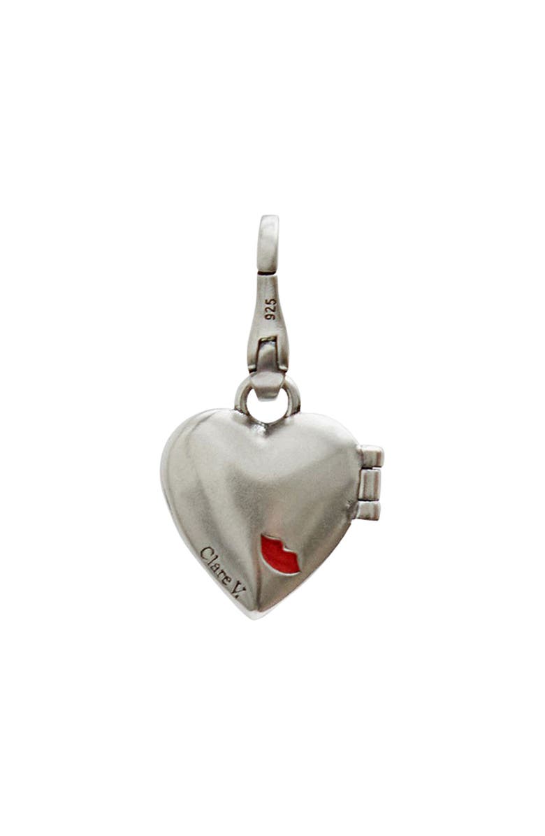Clare V. Charmant Heart Locket, Alternate, color, Silver