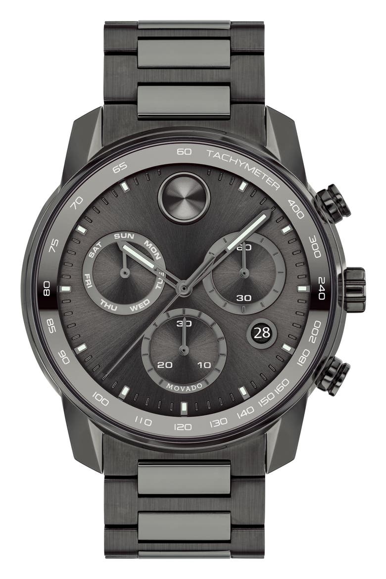 Bold Verso Chronograph Bracelet Watch, 44mm, Main, color, GRAY DIAL