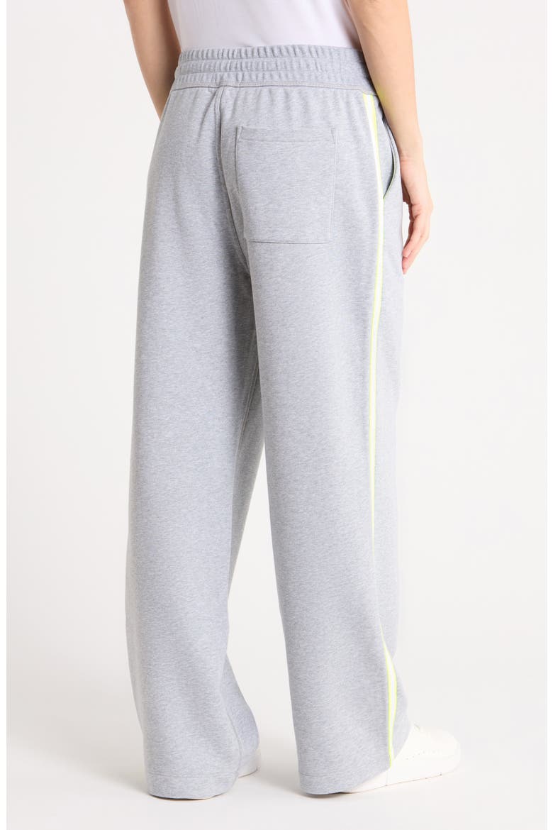 Side Stripe French Terry Relaxed Straight Leg Pants, Alternate, color, MELANGE GREY